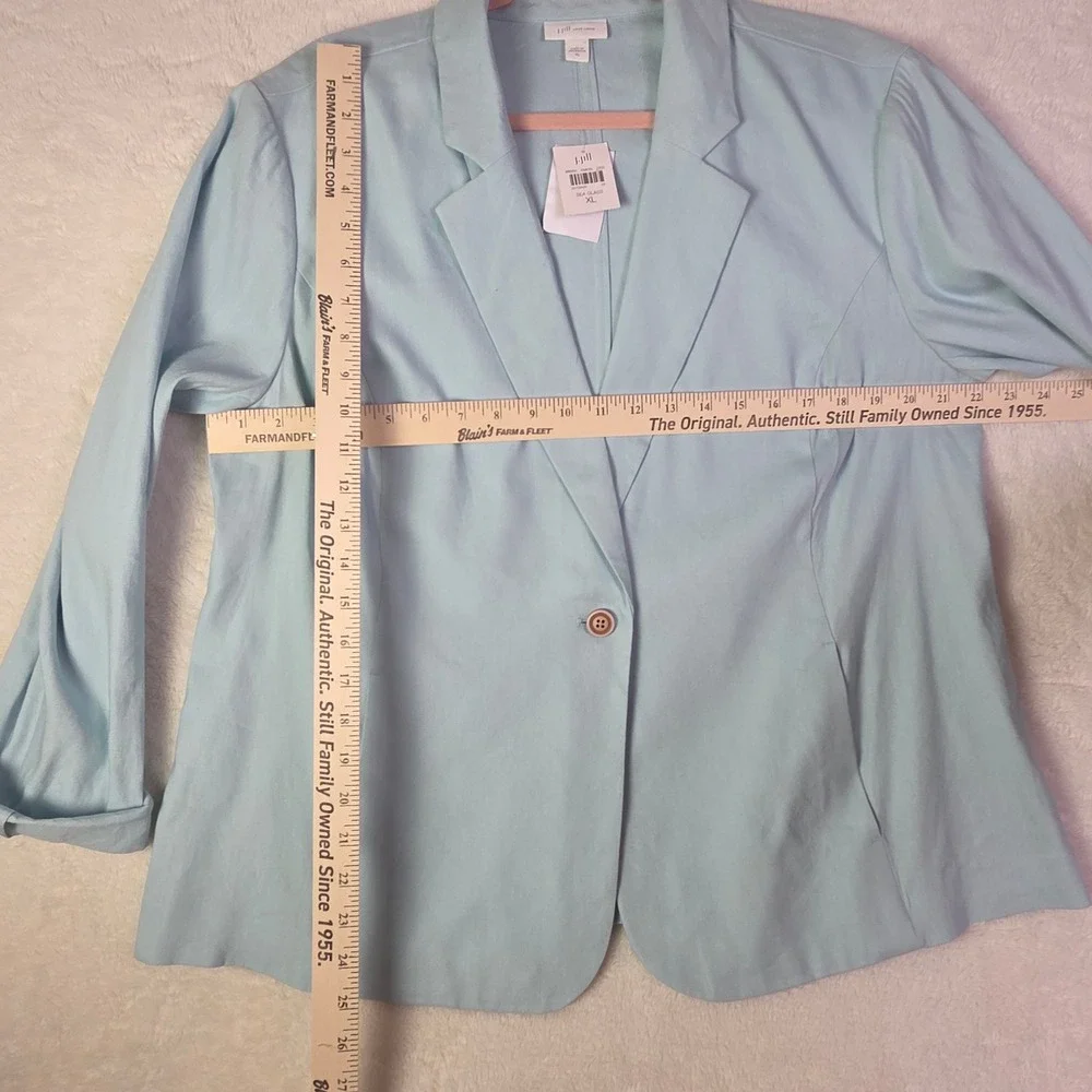 J.‎ Jill Love Linen Sea Glass Blue Blazer Jacket XL NWT 265251